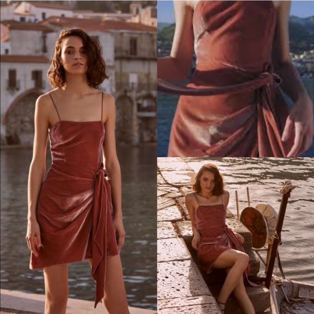 Cinq A Sept Kiki Dress Velvet Rosewood Pink Size 4